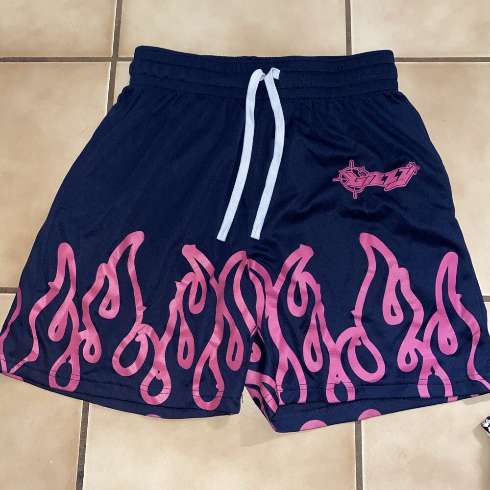 Blue and Pink Flame Shorts Men's Size Medium